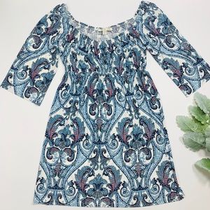 Boston Proper | Blue Paisley Swing Dress